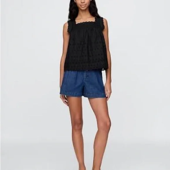 GAP x Doen Black Eyelet Sleeveless Women's Top - Picture 6 of 6